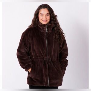 Nuage, Ladies Quilted Faux Fur Reversible Jacket, medium